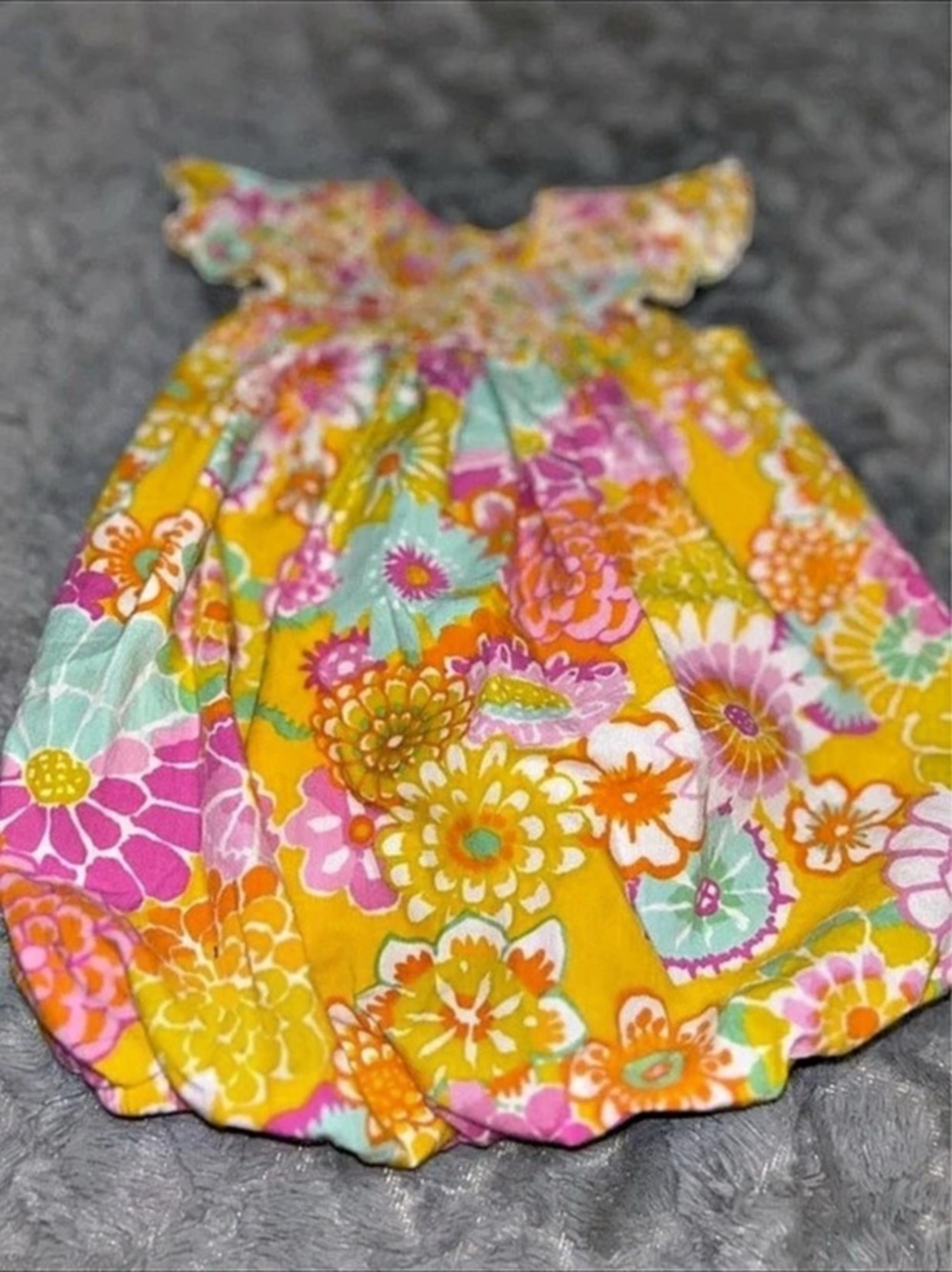Mom and Me Clothing Floral Dress Girls 3M Yellow & Pink